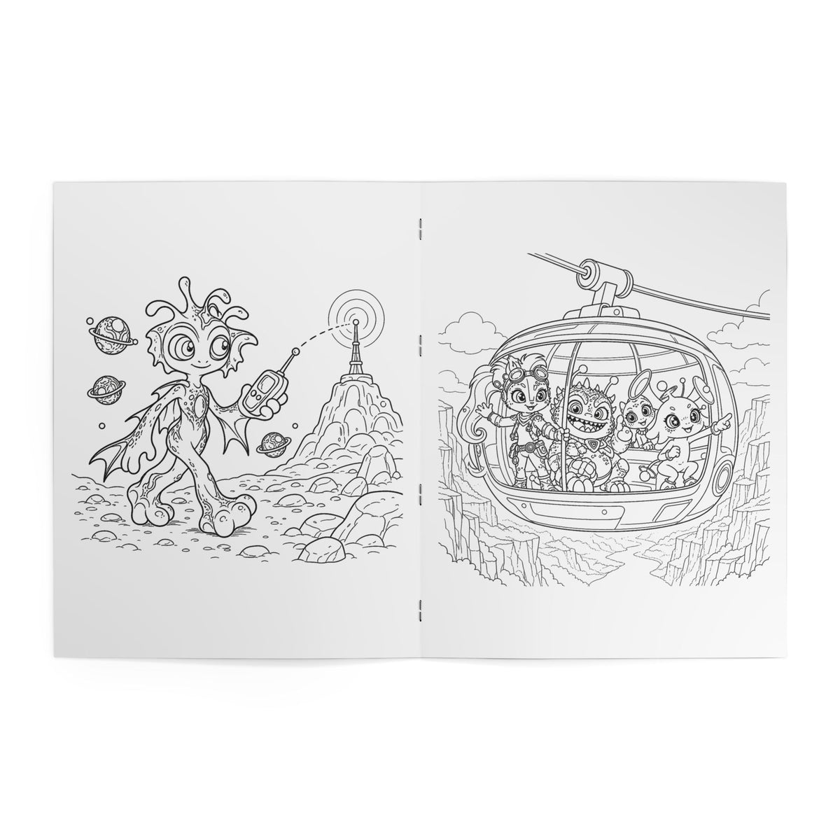 Vehicles and Gadgets Kids' Coloring Book, Physical 24-Page Rocket, Rover and Robot Scenes