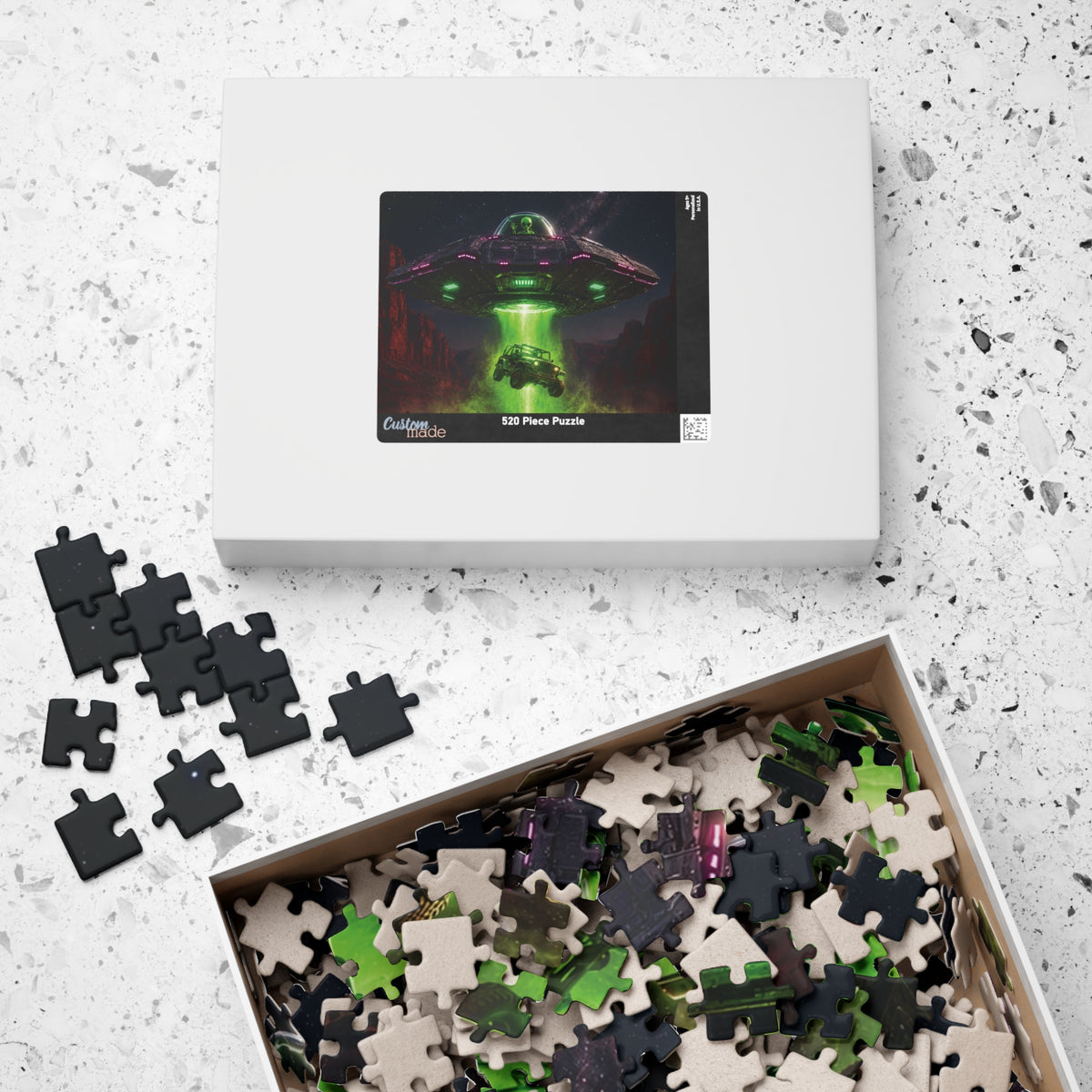 Alien UFO Abduction Scene Puzzle