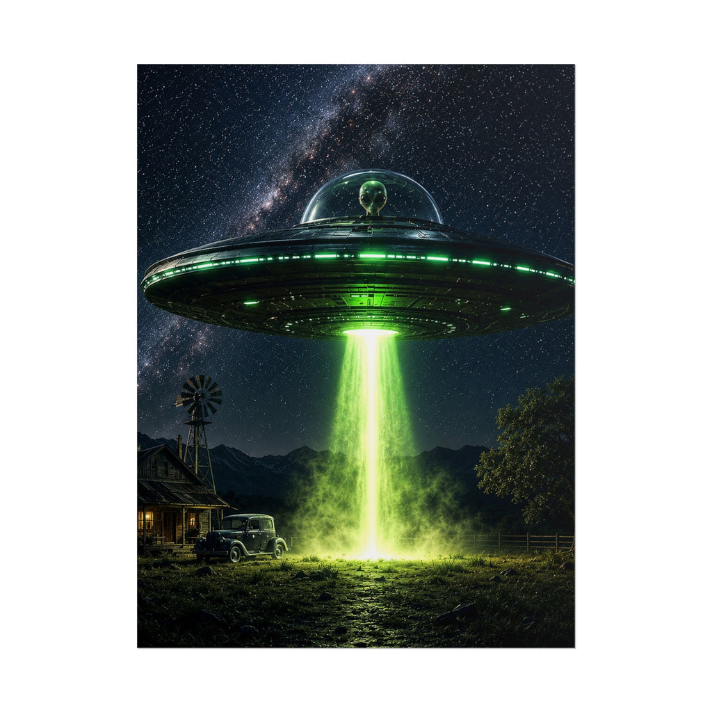 Alien UFO Abduction Poster | Rolled Posters