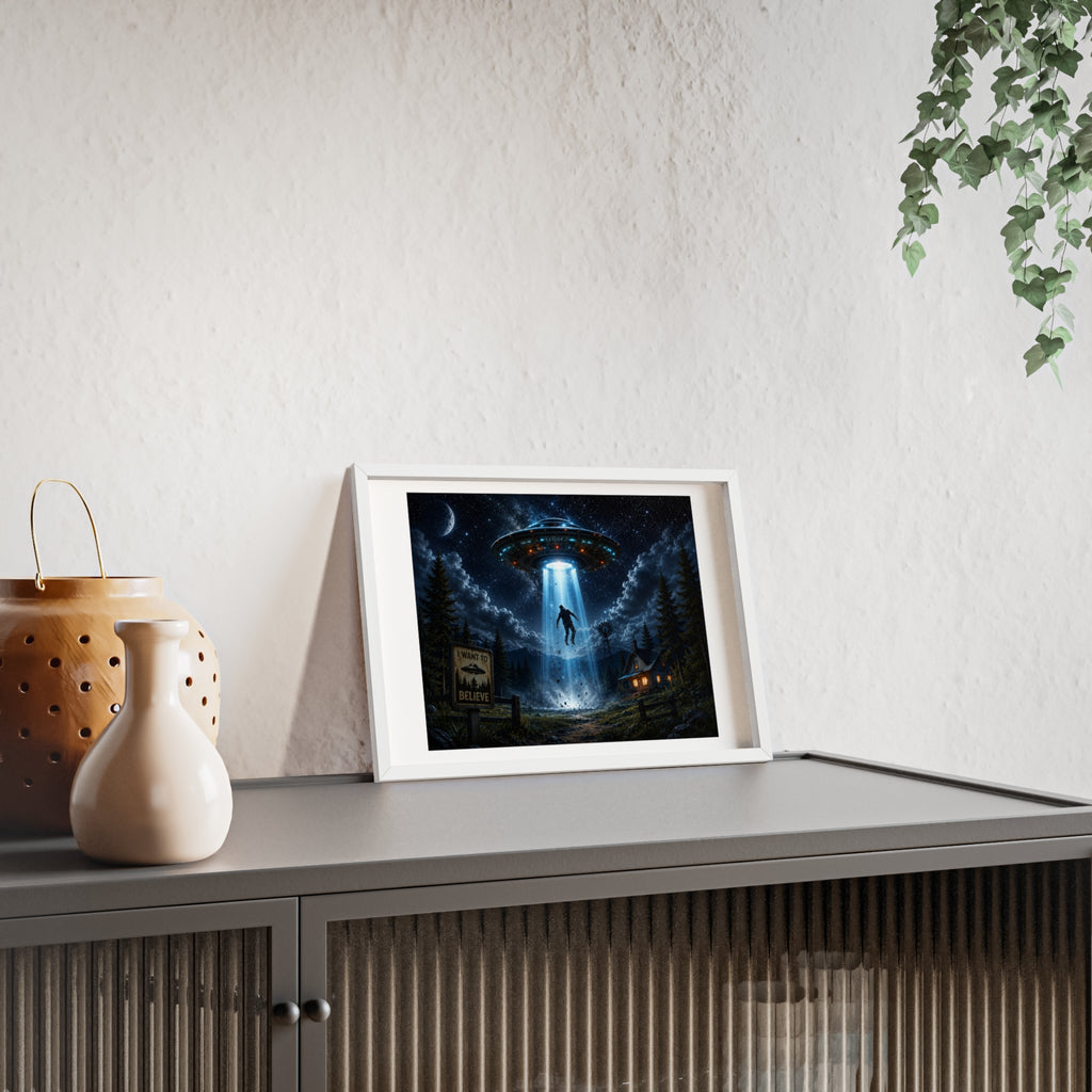 Alien Abduction Scene Poster | Framed UFO Wall Art