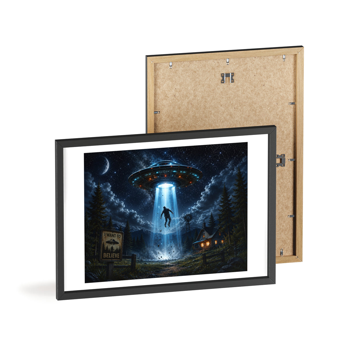 Alien Abduction Scene Poster | Framed UFO Wall Art