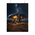 Alien Encounter Poster | Rolled Poster, UFO Night Sky, Milky Way