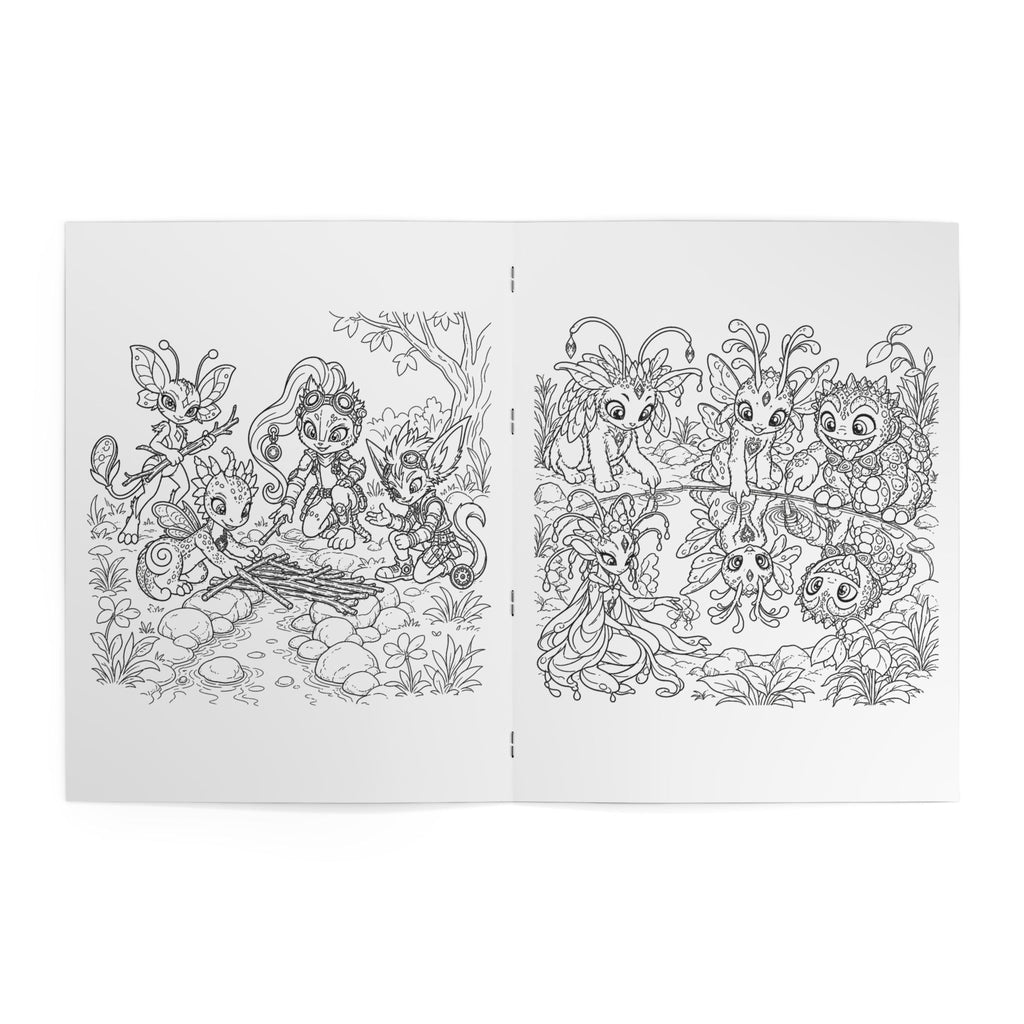 Enchanted Creatures Kids' Coloring Book, Physical 24-Page Fantasy Creature Scenes