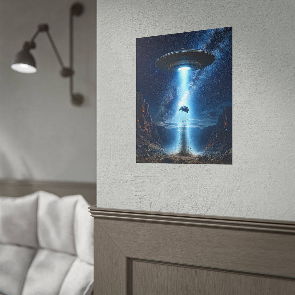 UFO Abduction Scene Poster | Rolled Posters