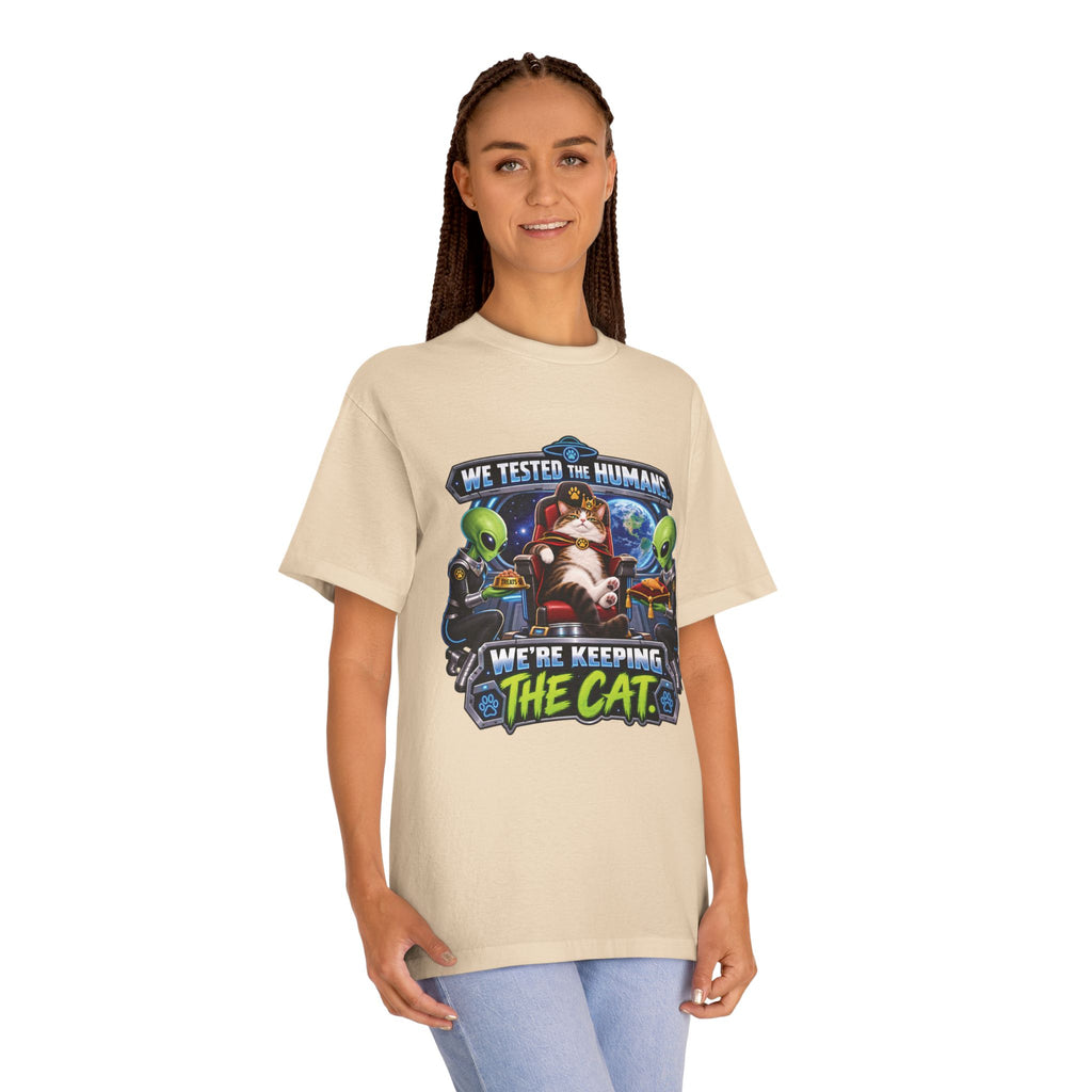 We Tested the Humans, We’re Keeping the Cat — Unisex Alien T-Shirt