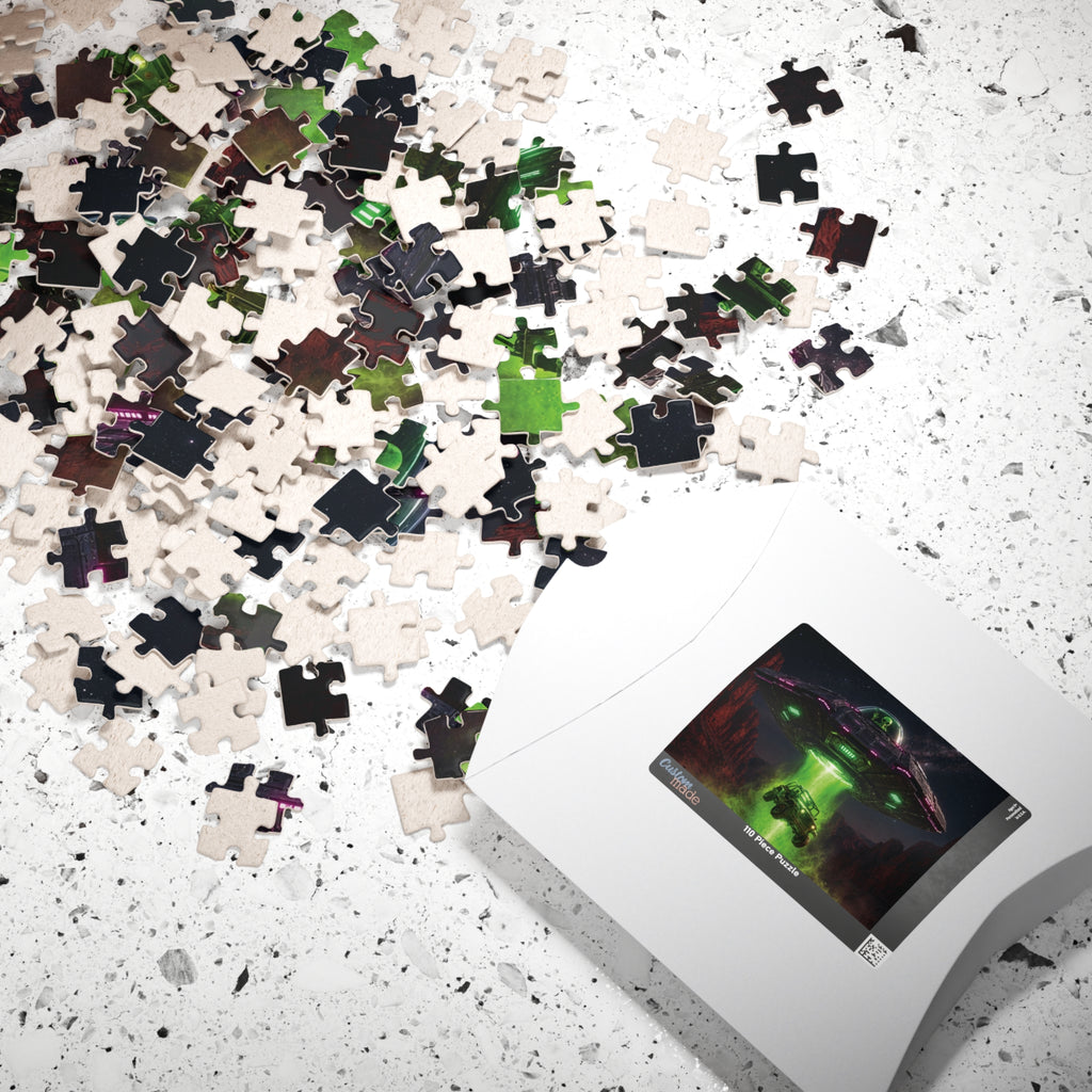 Alien UFO Abduction Scene Puzzle