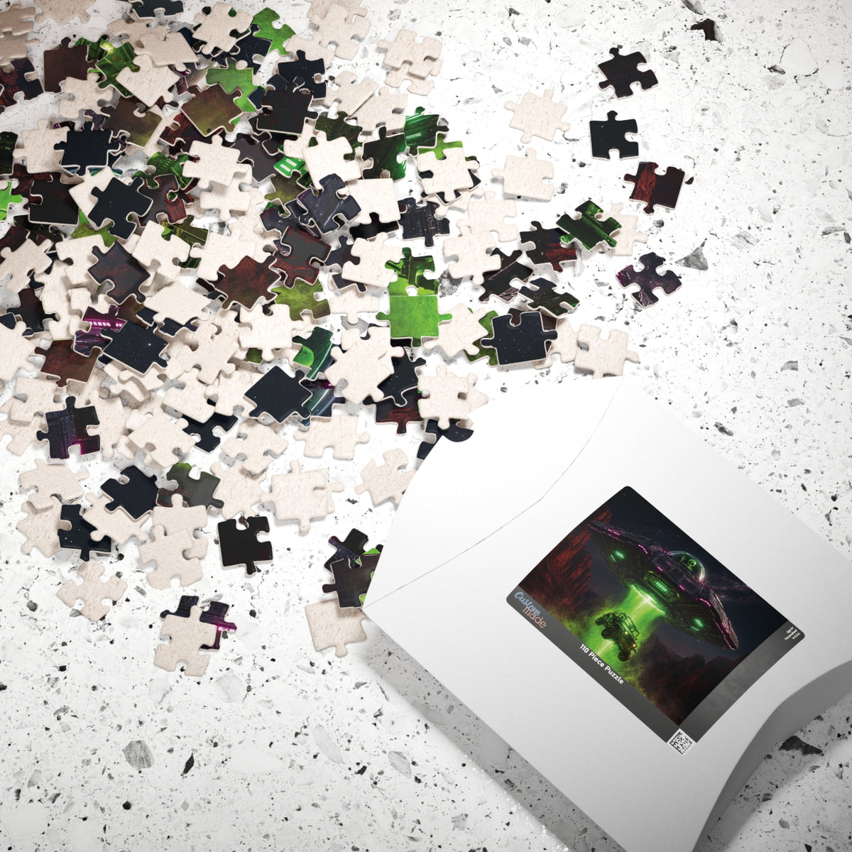 Alien UFO Abduction Scene Puzzle
