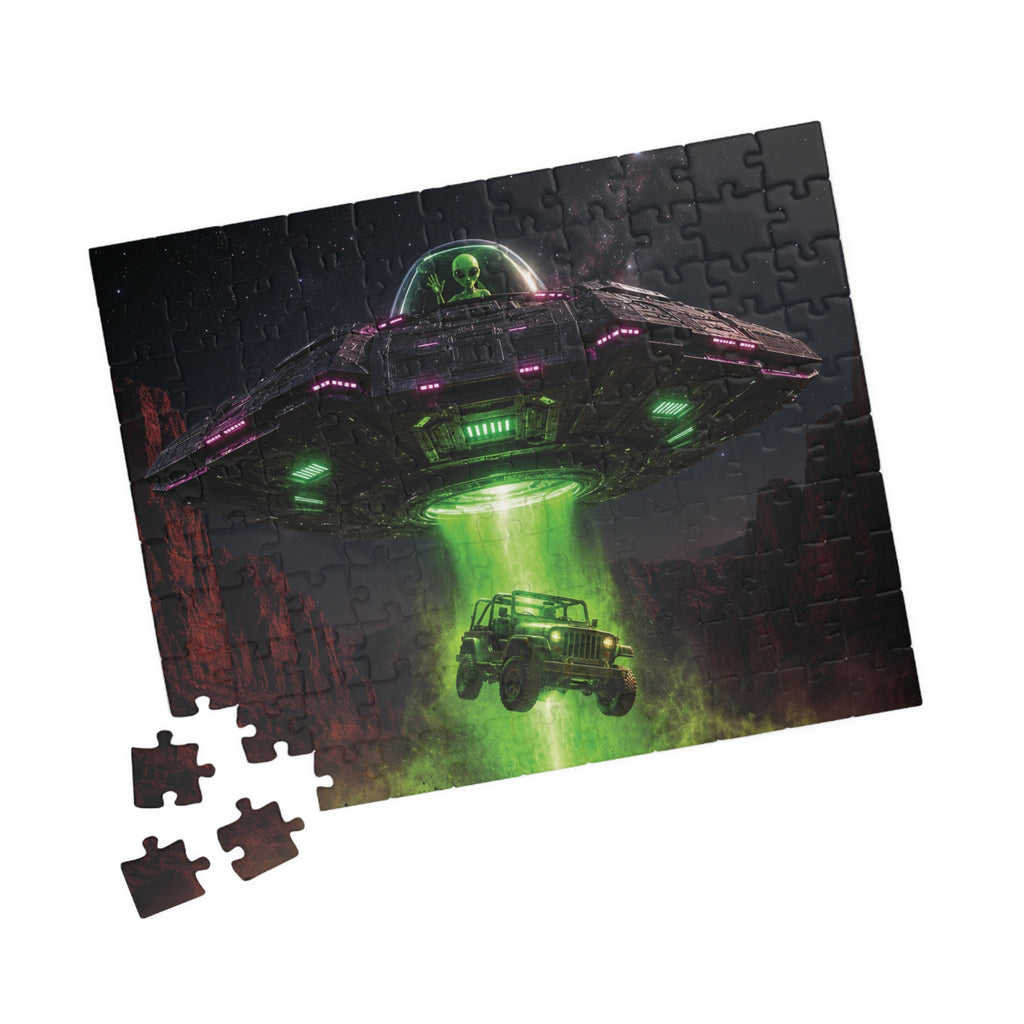 Alien UFO Abduction Scene Puzzle