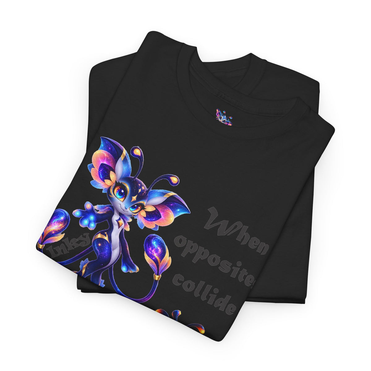 When Opposites Collide graphic Tee | Flutter and Magma Inky design