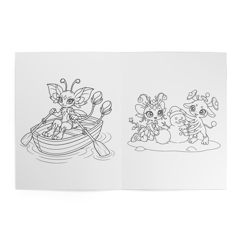 Cute Cosmic Days Kids' Coloring Book, Physical 24-Page Everyday Space Scenes