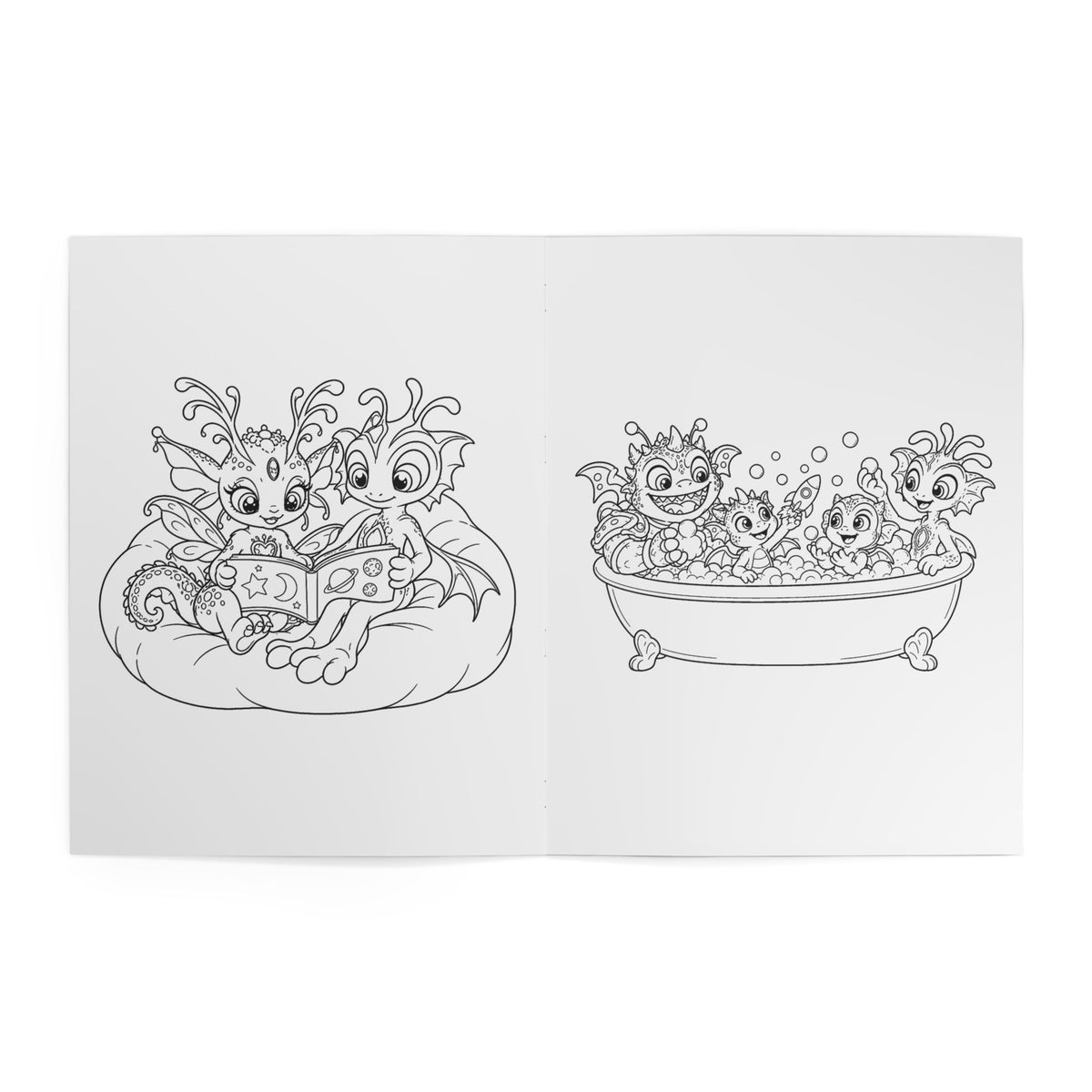 Enchanted Creatures Kids' Coloring Book, Physical 24-Page Fantasy Creature Scenes