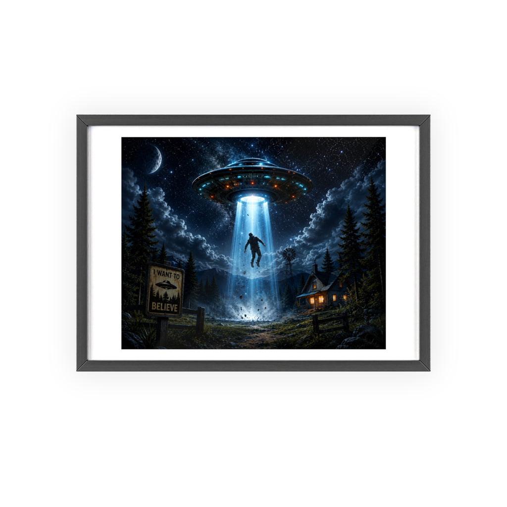 Alien Abduction Scene Poster | Framed UFO Wall Art