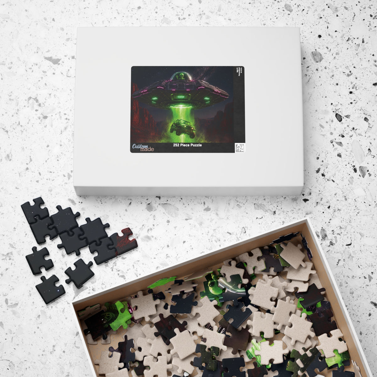 Alien UFO Abduction Scene Puzzle