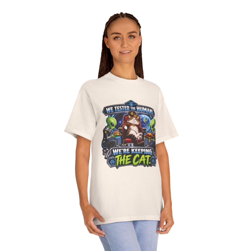 We Tested the Humans, We’re Keeping the Cat — Unisex Alien T-Shirt