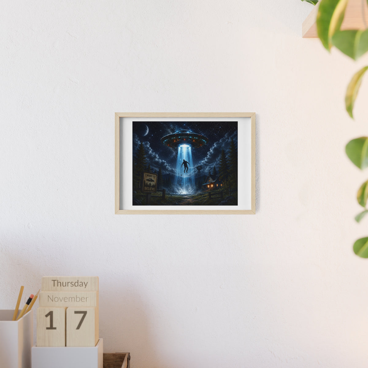 Alien Abduction Scene Poster | Framed UFO Wall Art
