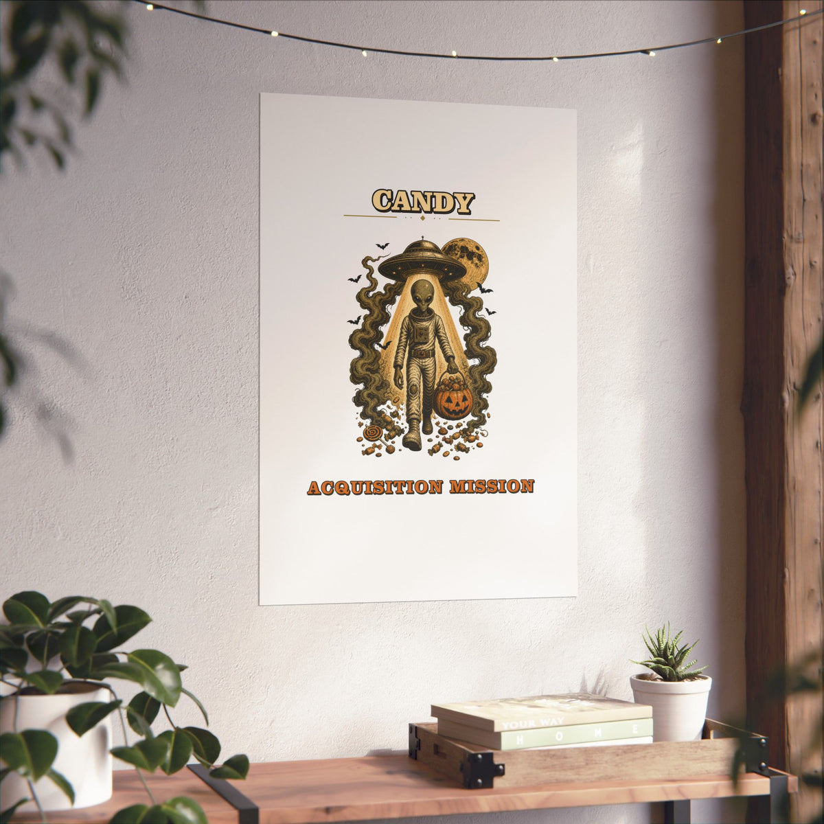 Alien Abduction Pumpkin Candy Acquisition Mission Poster