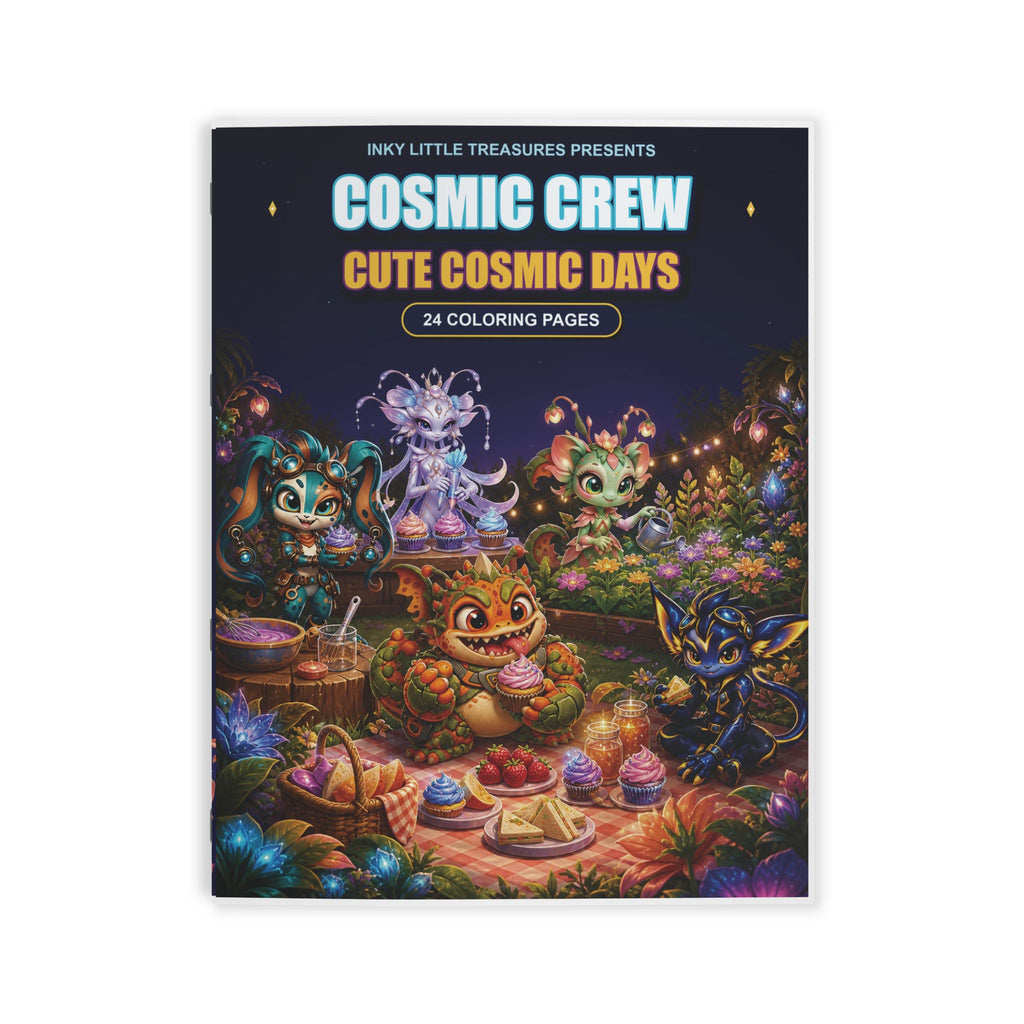 Cute Cosmic Days Kids' Coloring Book, Physical 24-Page Everyday Space Scenes