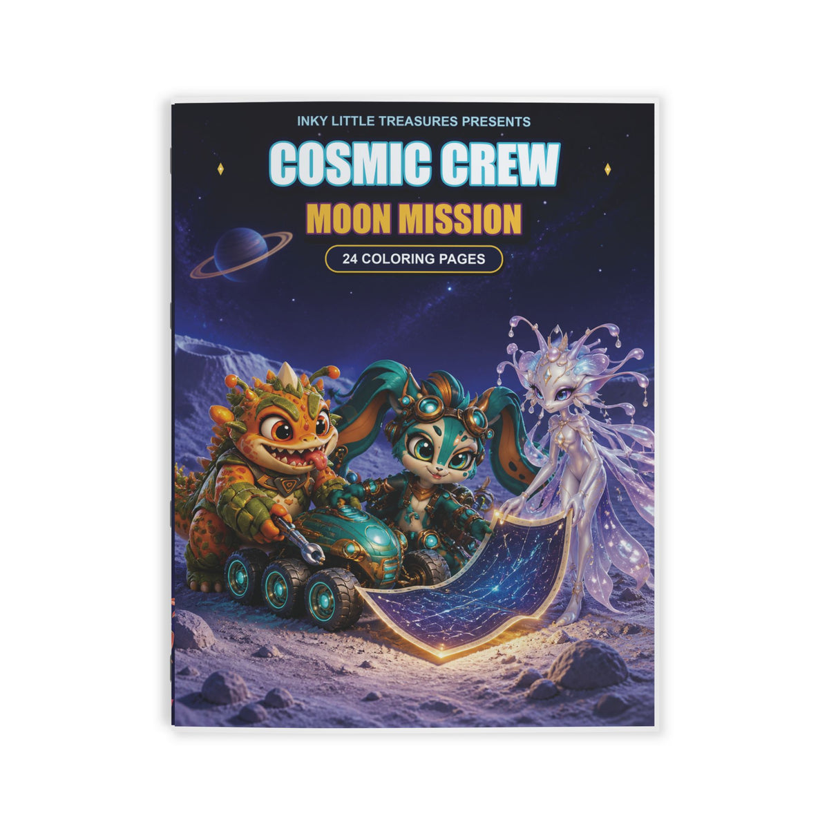 Moon Mission Kids' Coloring Book, Physical 24-Page Rover and Lunar Scenes