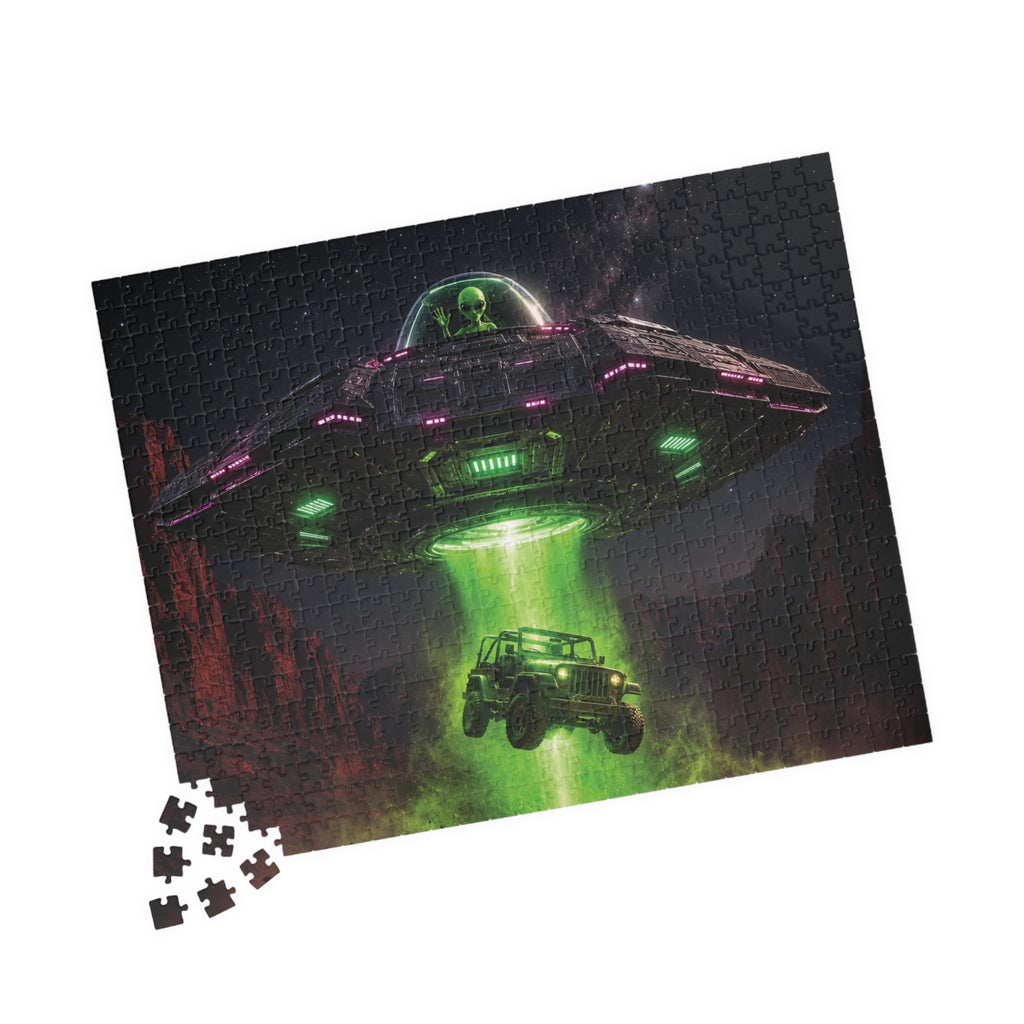 Alien UFO Abduction Scene Puzzle