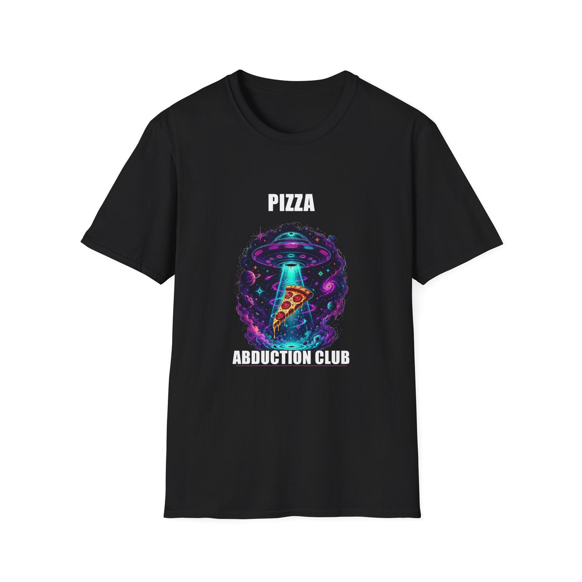 Pizza Abduction Club T-Shirt | UFO Alien Pizza Graphic