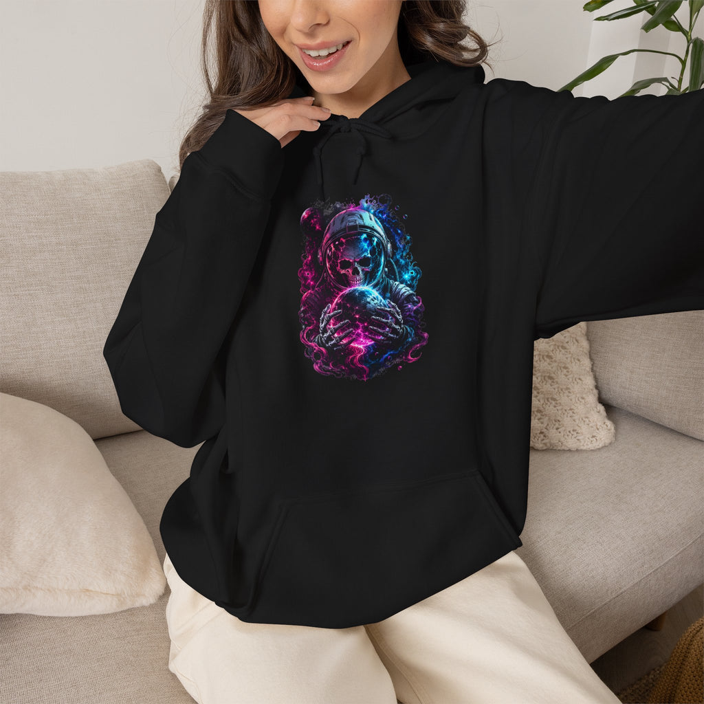 Neon Galaxy Bear hoodie | White Pullover Sweatshirt