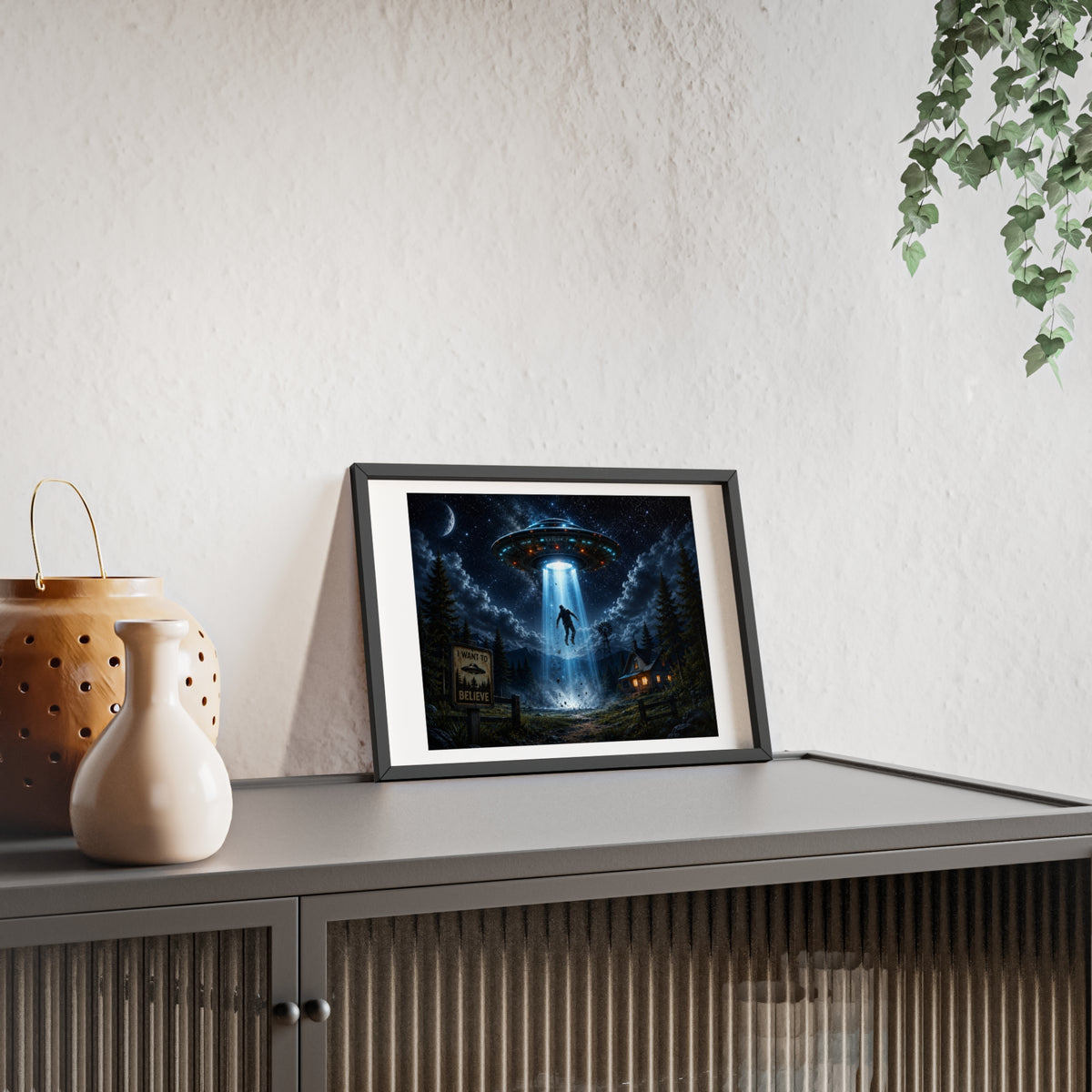 Alien Abduction Scene Poster | Framed UFO Wall Art