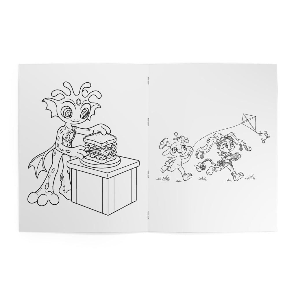 Cute Cosmic Days Kids' Coloring Book, Physical 24-Page Everyday Space Scenes