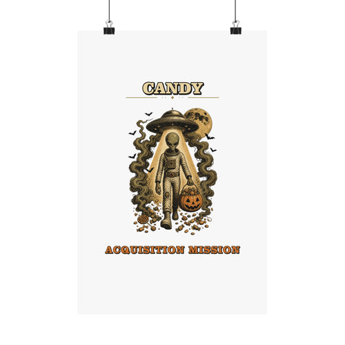 Alien Abduction Pumpkin Candy Acquisition Mission Poster