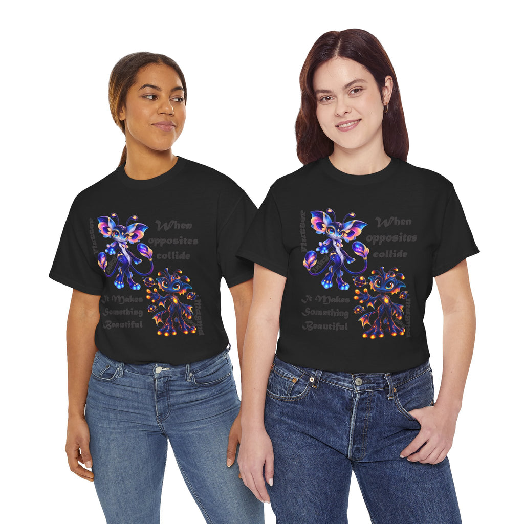 When Opposites Collide graphic Tee | Flutter and Magma Inky design