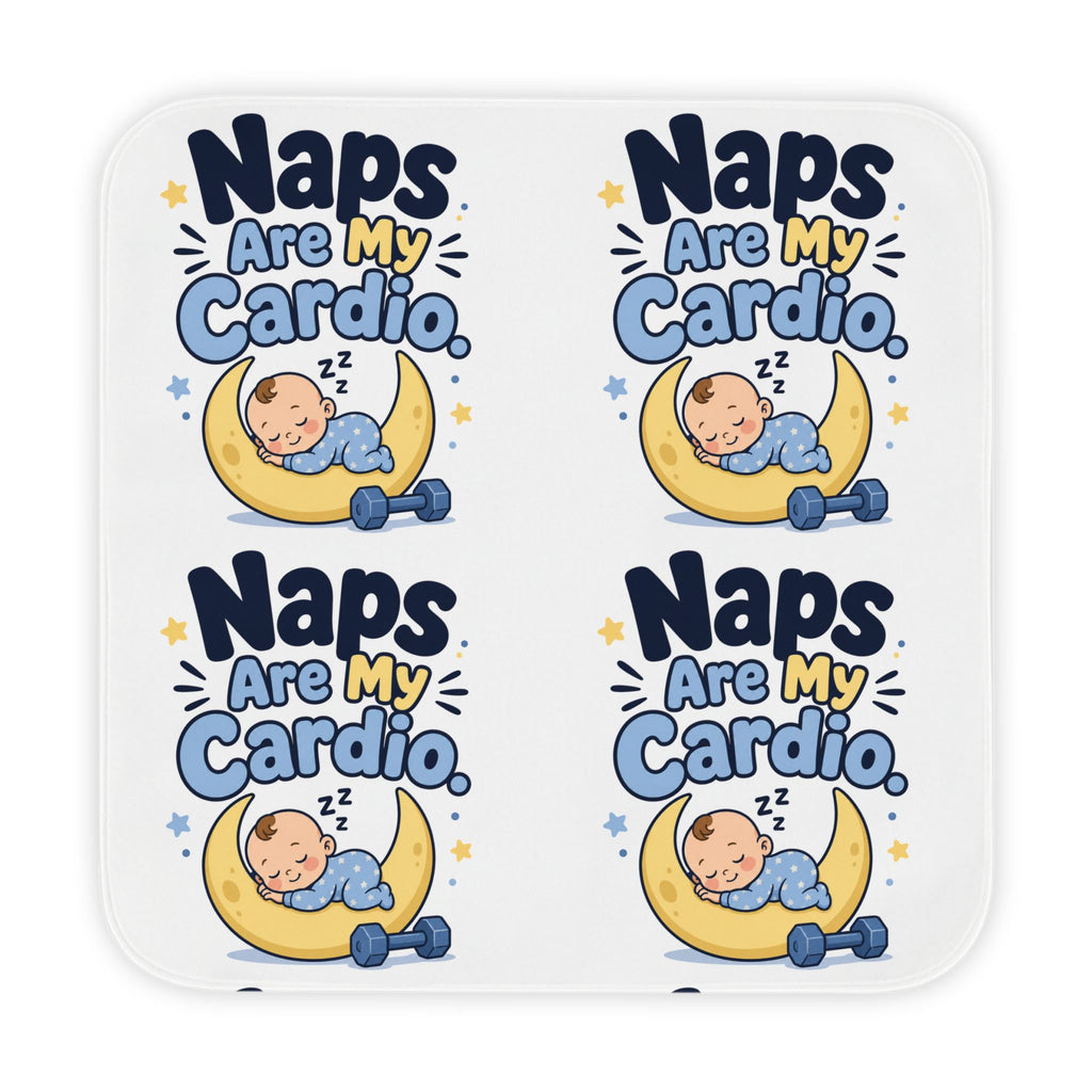 Naps Are My Cardio Hooded Baby Towel | Cute Sleeping Moon Infant Bath Wrap