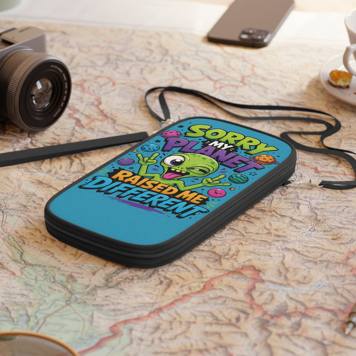 Sorry My Planet Raised Me Different Passport Wallet | Alien Space Design