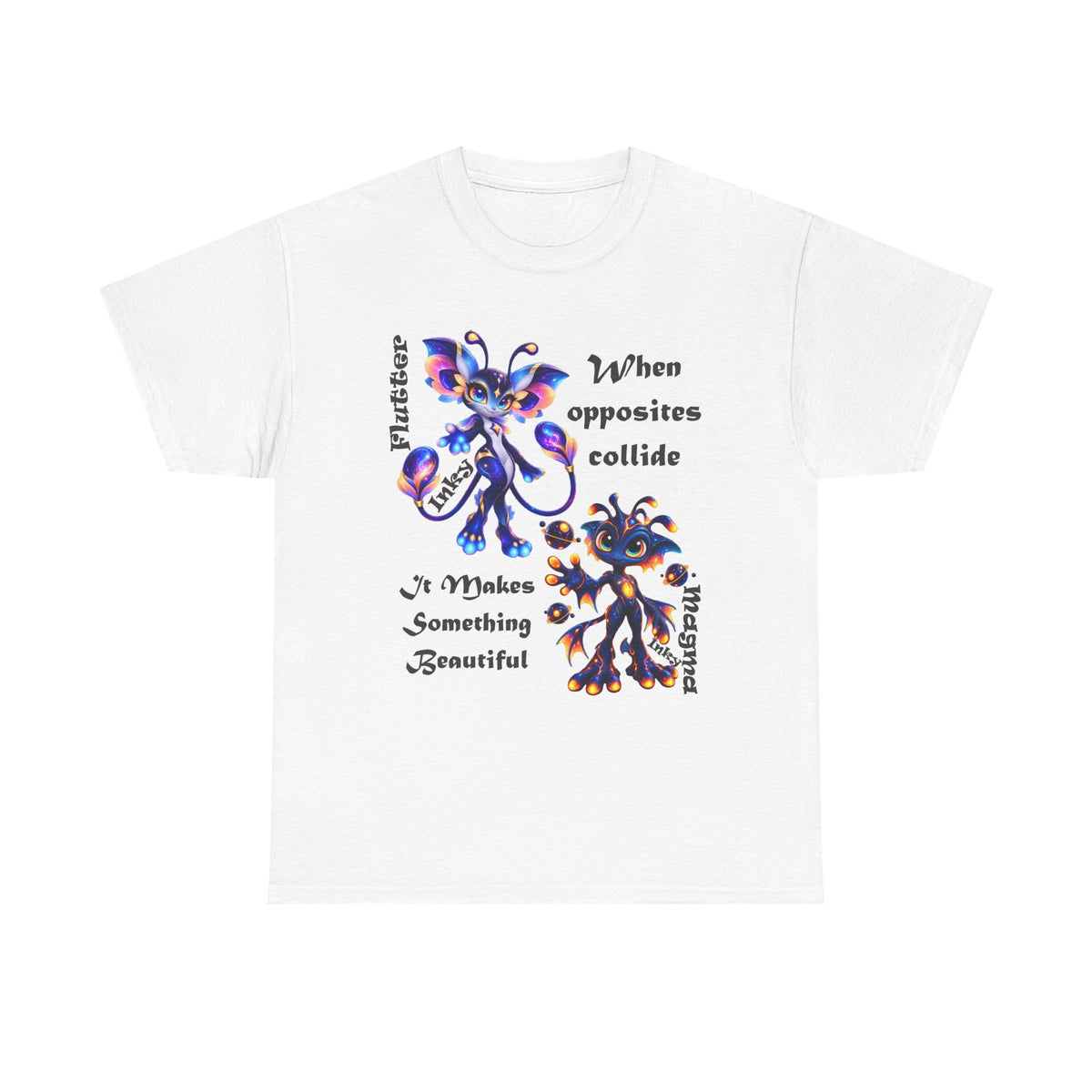 When Opposites Collide Graphic Tee — Flutter & Magma Inky