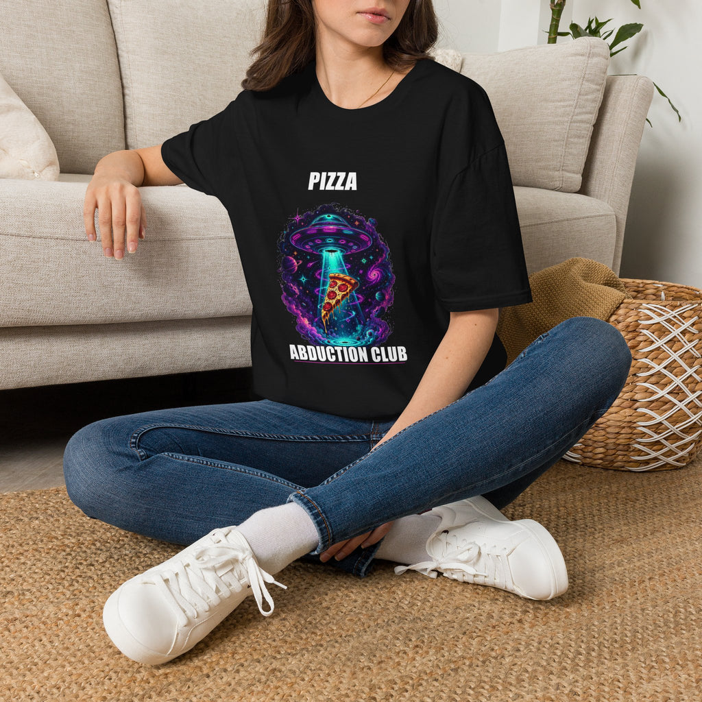 Pizza Abduction Club T-Shirt | UFO Alien Pizza Graphic
