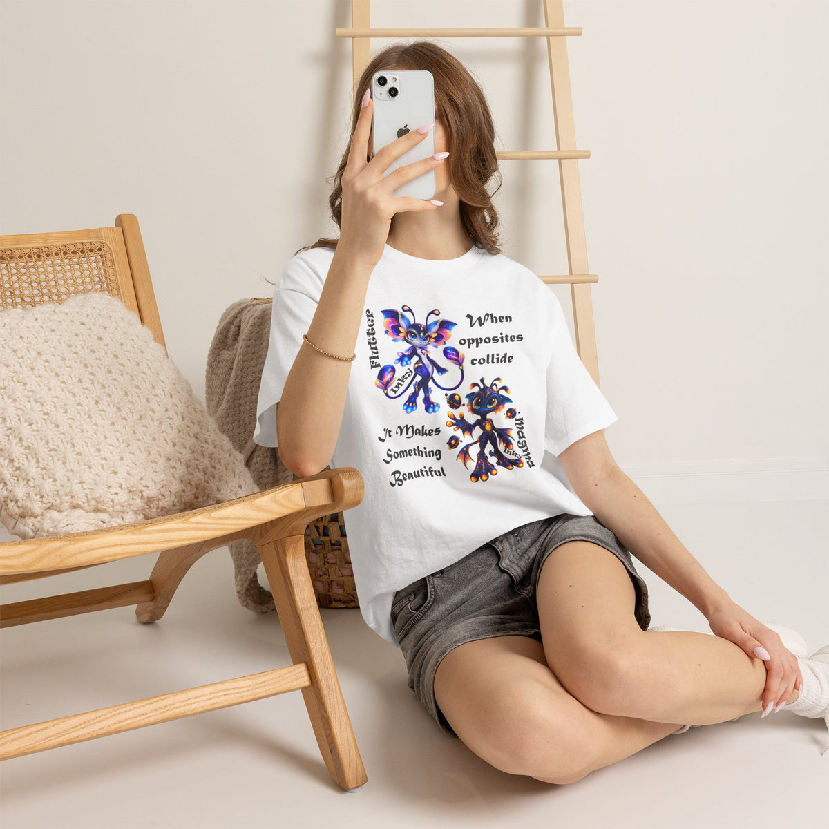 When Opposites Collide Graphic Tee — Flutter & Magma Inky