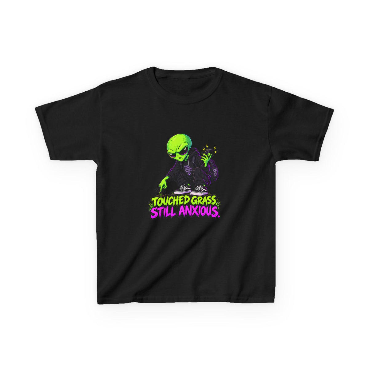 Touched Grass, Still Anxious | Alien Kids T-Shirt