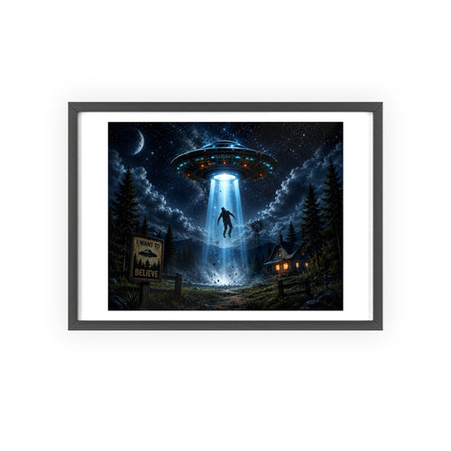 Alien Abduction Scene Poster | Framed UFO Wall Art