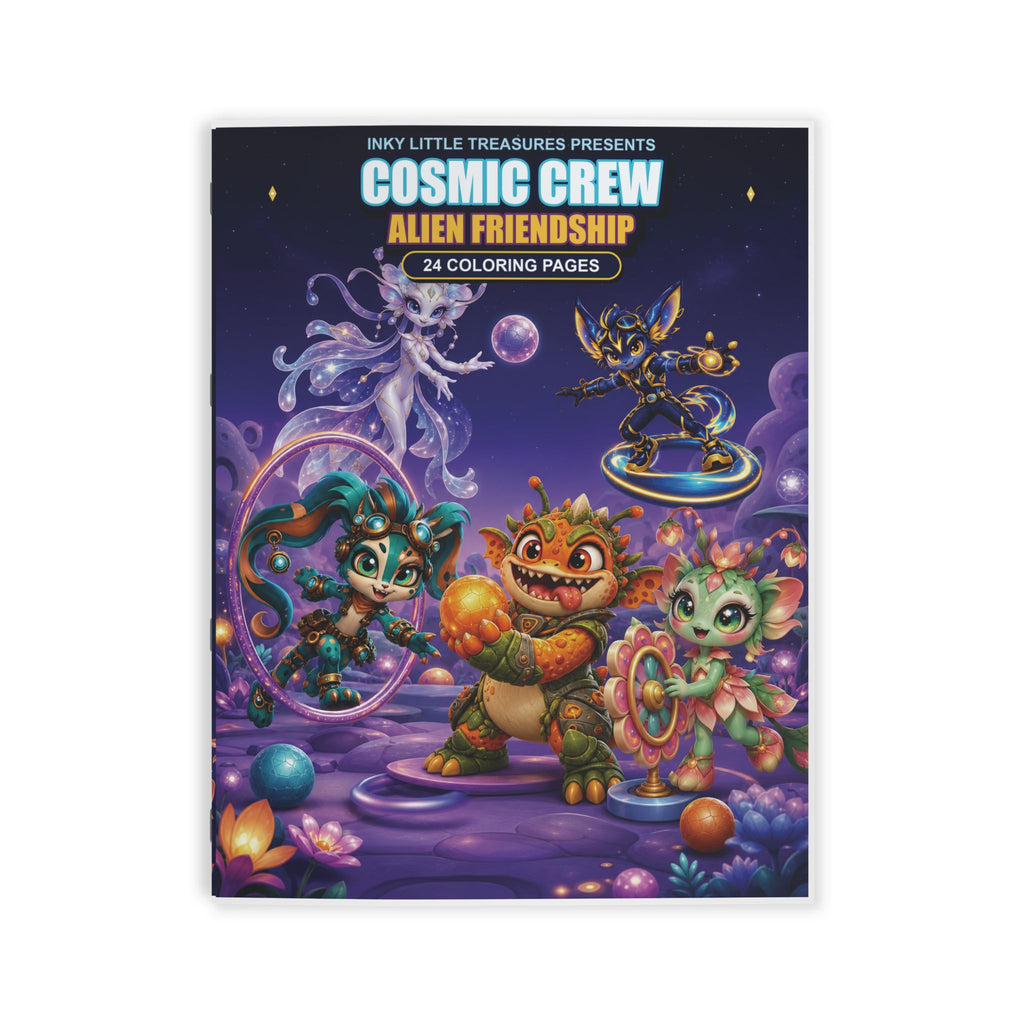 Alien Friendship Kids' Coloring Book, Physical 24-Page Cosmic Playground Scenes