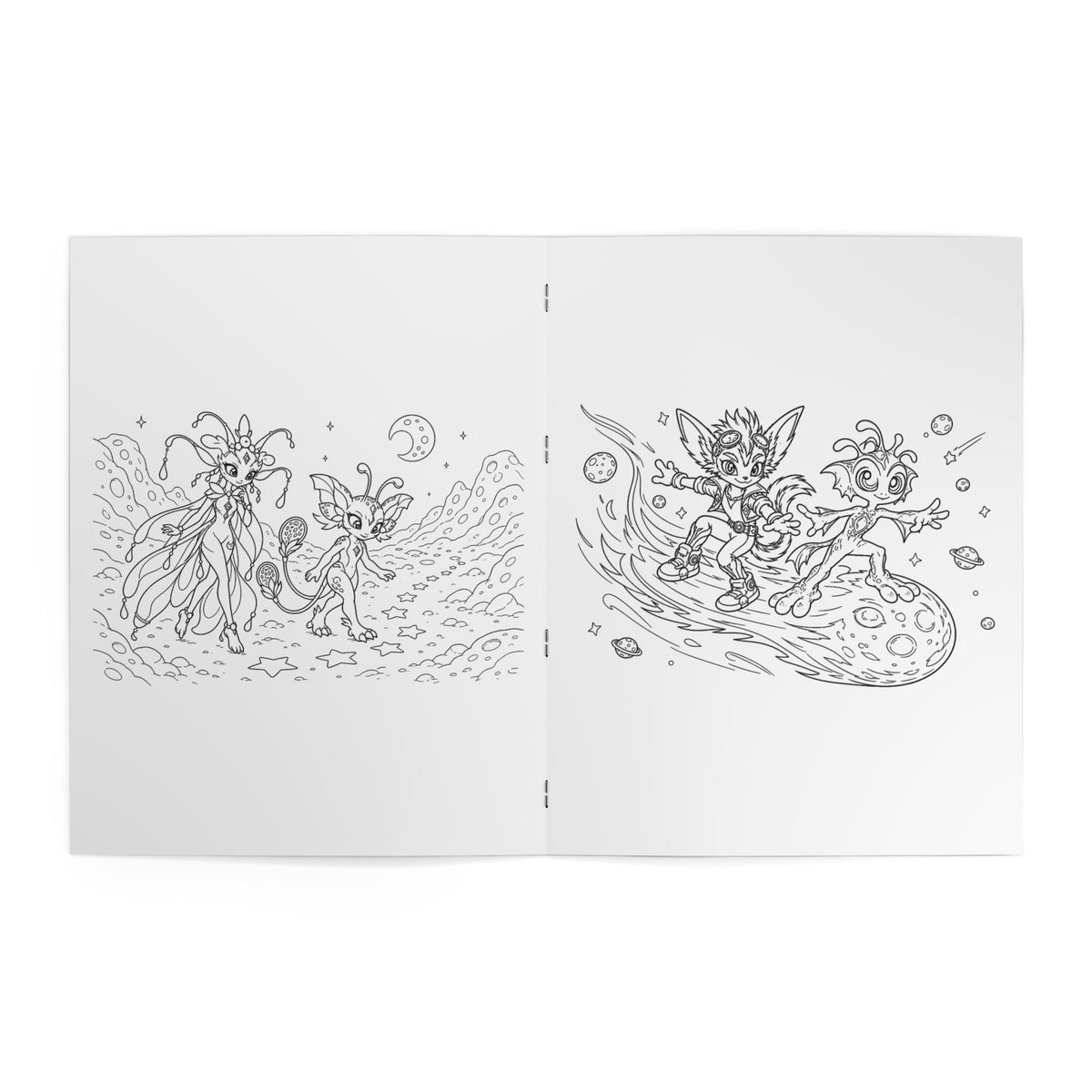 Space Adventures Kids' Coloring Book, Physical 24-Page Rocket and Planet Scenes