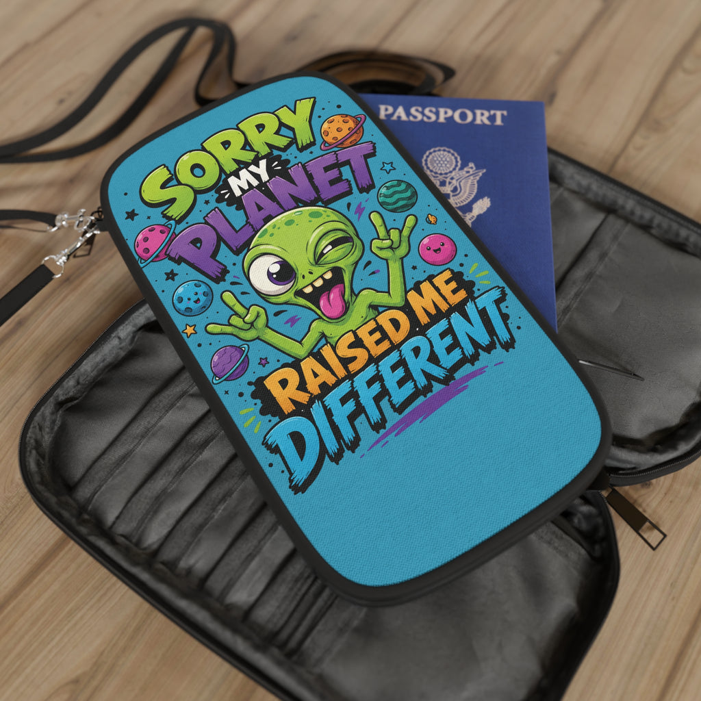 Sorry My Planet Raised Me Different Passport Wallet | Alien Space Design