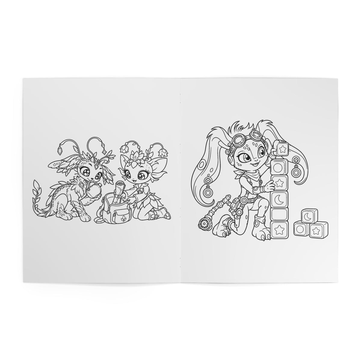 Enchanted Creatures Kids' Coloring Book, Physical 24-Page Fantasy Creature Scenes