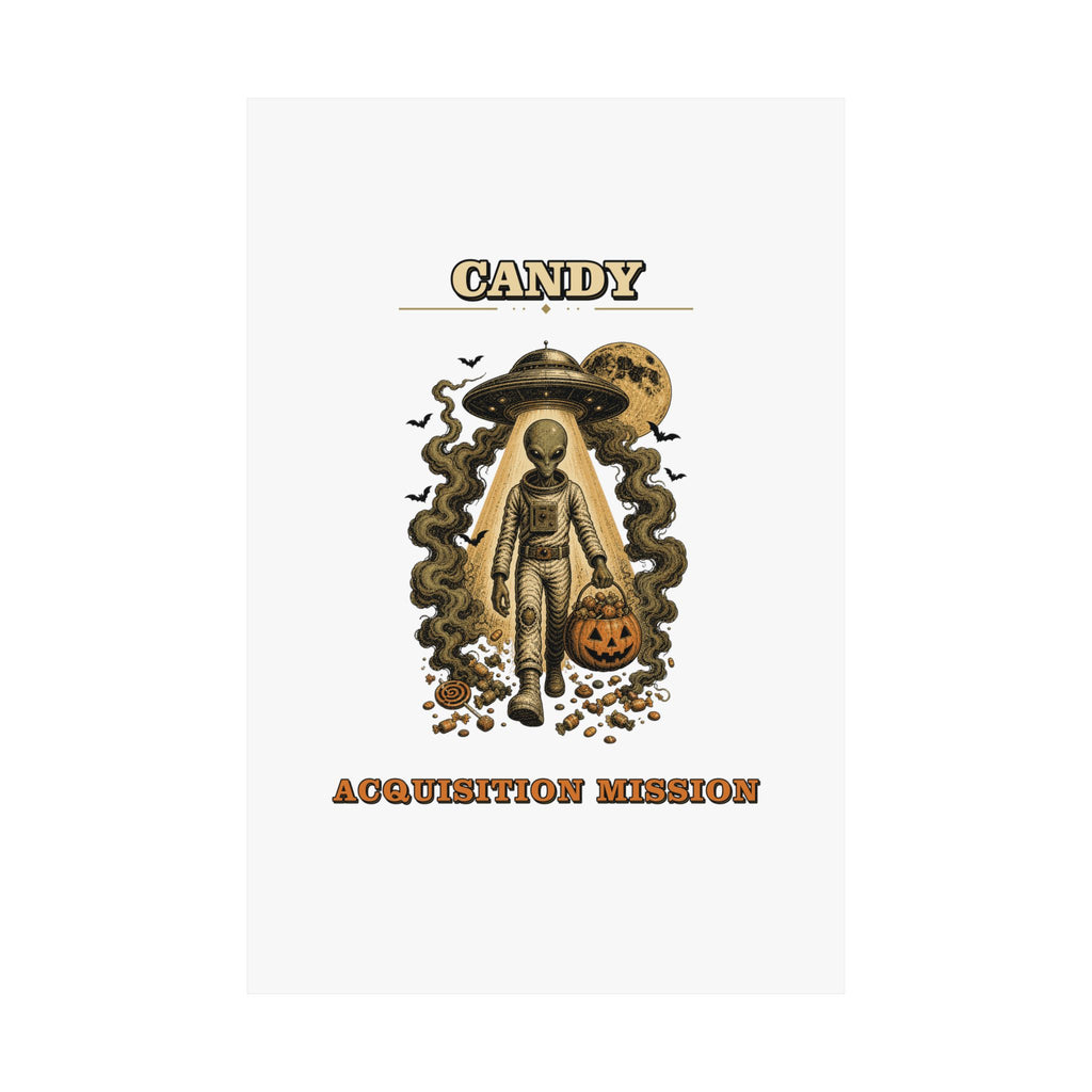 Alien Abduction Pumpkin Candy Acquisition Mission Poster