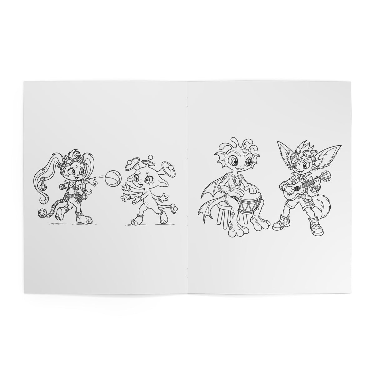 Cute Cosmic Days Kids' Coloring Book, Physical 24-Page Everyday Space Scenes
