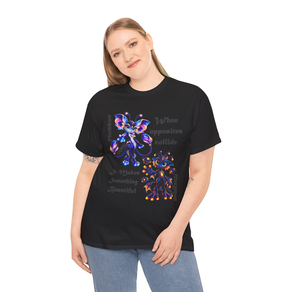 When Opposites Collide graphic Tee | Flutter and Magma Inky design