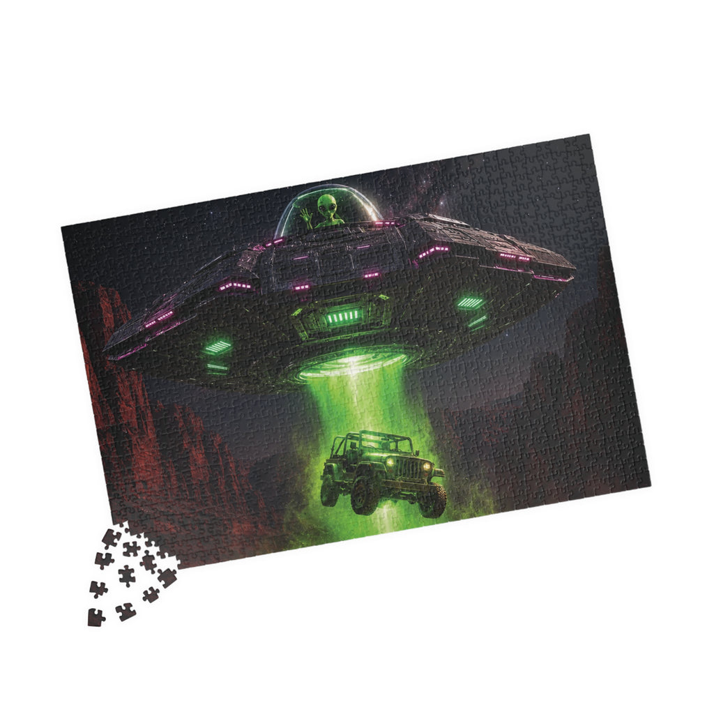 Alien UFO Abduction Scene Puzzle