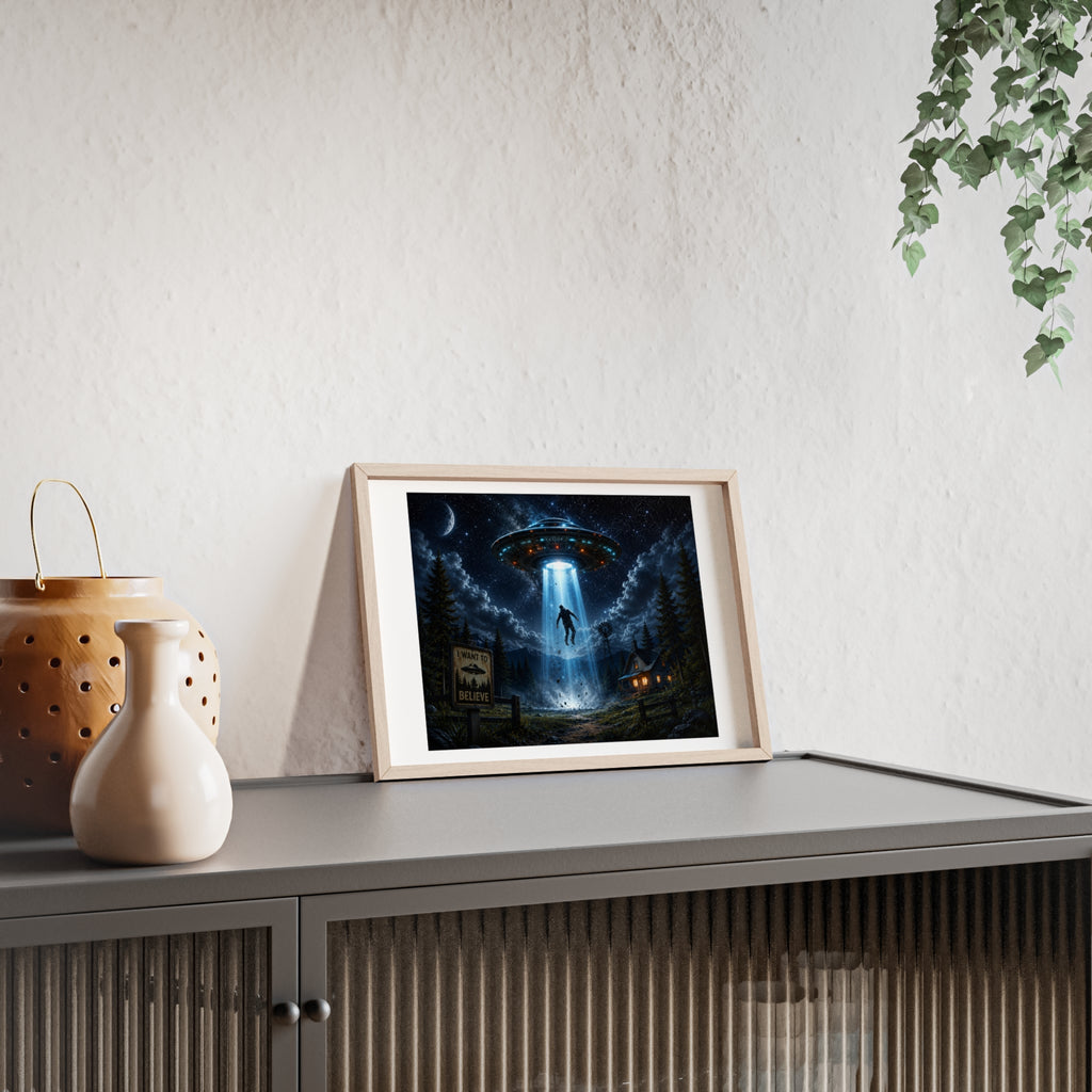 Alien Abduction Scene Poster | Framed UFO Wall Art