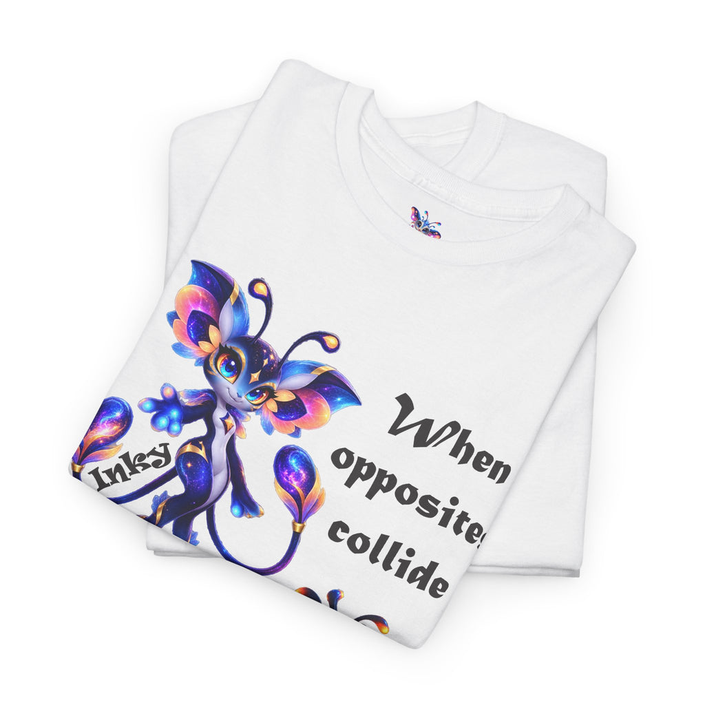 When Opposites Collide graphic Tee | Flutter and Magma Inky design