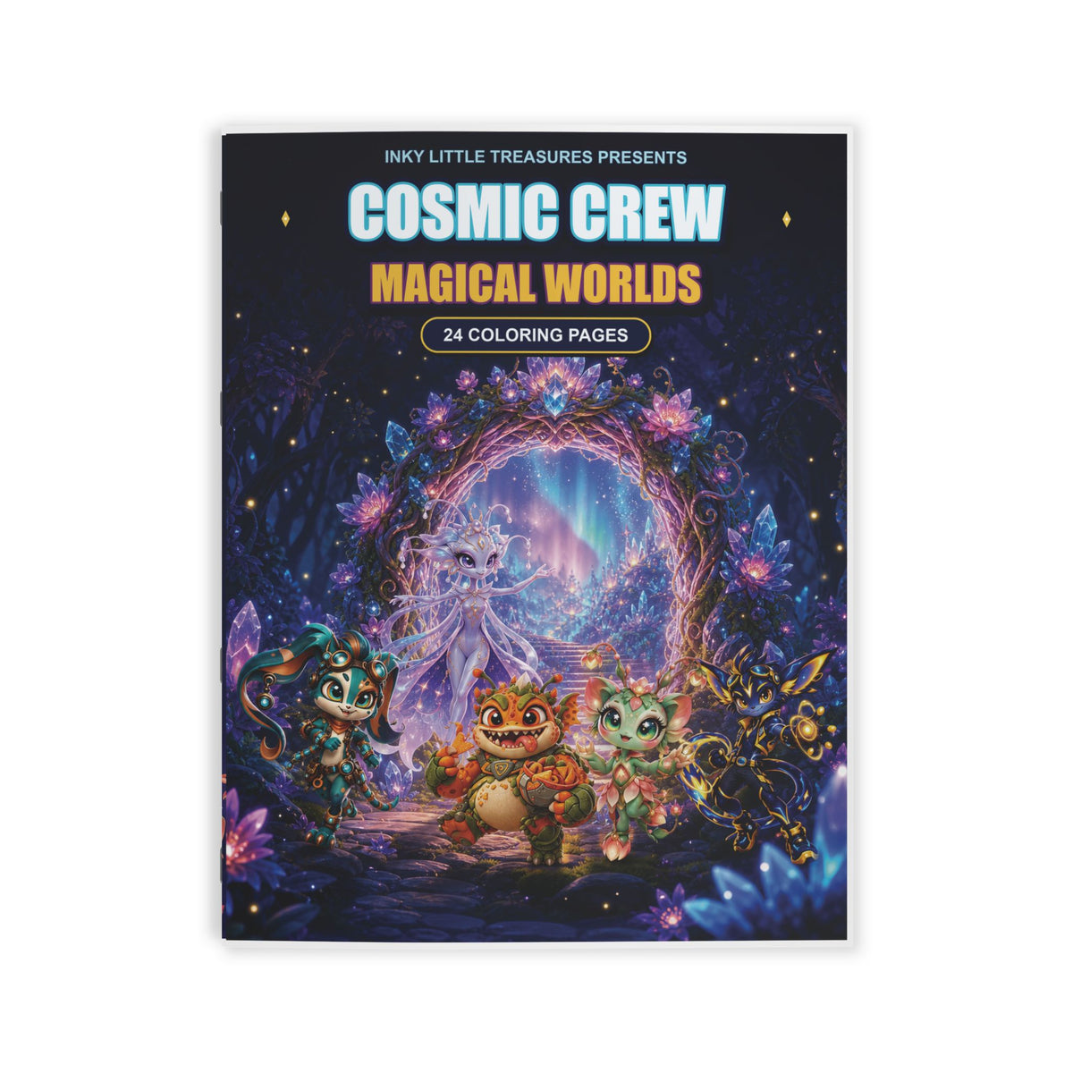 Magical Worlds Kids' Coloring Book, Physical 24-Page Cosmic Fantasy Scenes