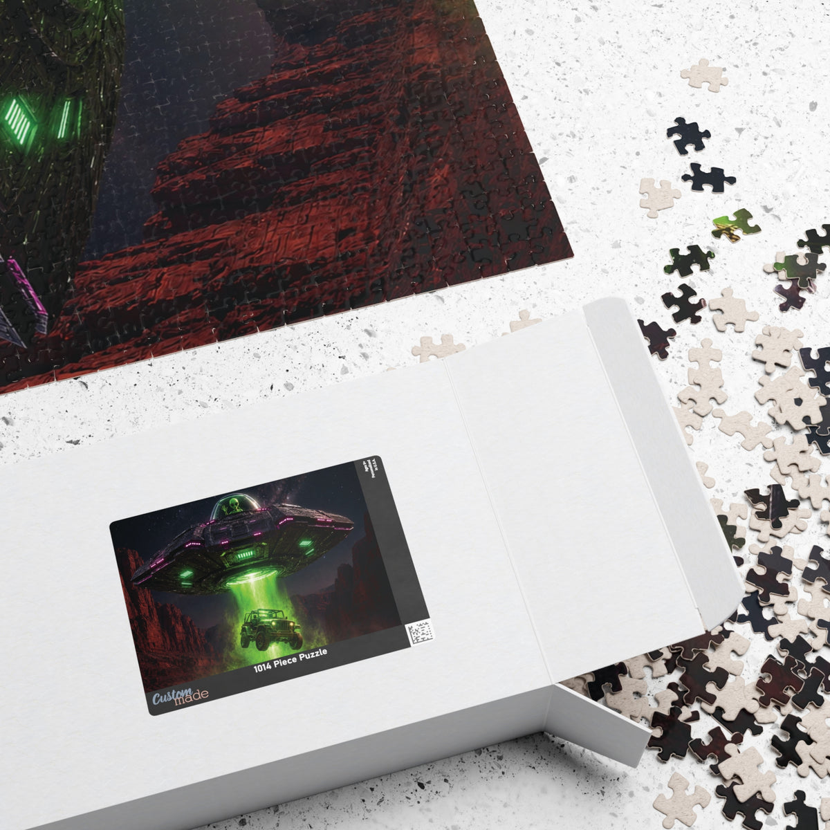 Alien UFO Abduction Scene Puzzle