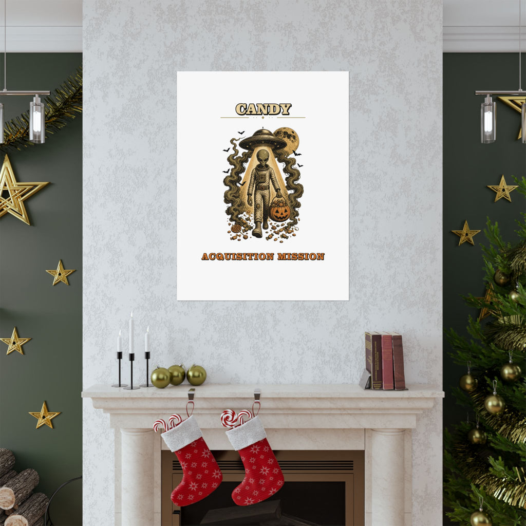 Alien Abduction Pumpkin Candy Acquisition Mission Poster