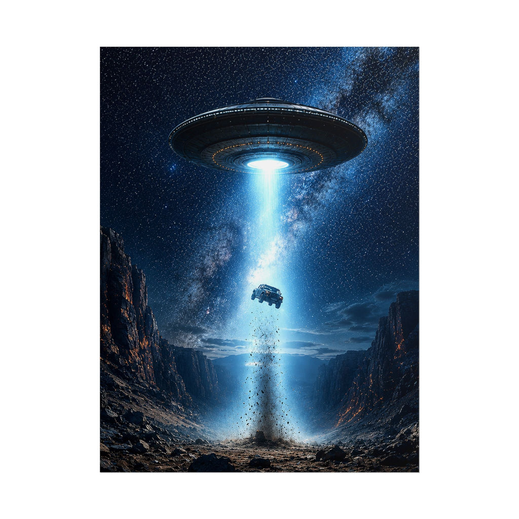 UFO Abduction Scene Poster | Rolled Posters